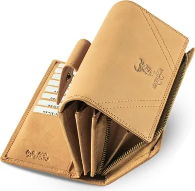 Produktbild von Leder Geldbeutel Geldbörse  Herren Groß Viele Fächer | Kartenetui Portemonnaie Geldtasche  mit RFID NFC Schutz | Portmonee  Damenportemonnaie