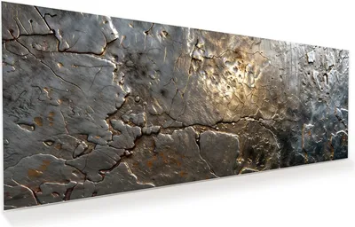 Produktbild von Glasbild 150x60cm in XXL für Wohnzimmer, Schlafzimmer Motiv Gekrakeltes Metall