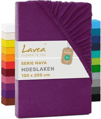 Produktbild von Lavea Spannbettlaken Jersey Baumwolle Lila 120x200cm