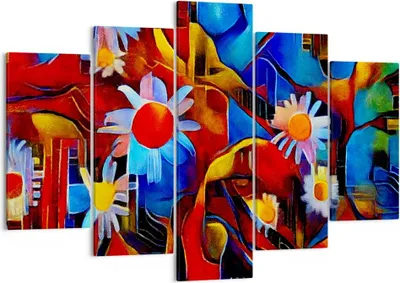 Produktbild von Bild auf Leinwand - Leinwandbild - Blume Abstraktion - 150x100cm - Wand Bild - Wanddeko - Leinwanddruck - Bilder - Kunstdruck - Wanddekoration - Leinwand bilder - Wandkunst - EA150x100-3466