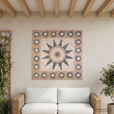 Produktbild von Mosaikfliesen Blütenmuster Mehrfarbig 120 x 120 cm Marmor