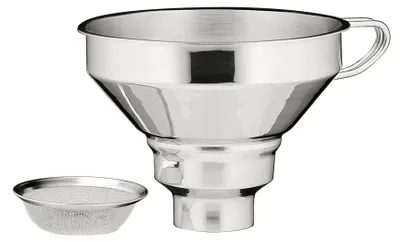 Einmachtrichter mit Siebeinsatz, Edelstahl, Ø 13 cm, Höhe 9 cm