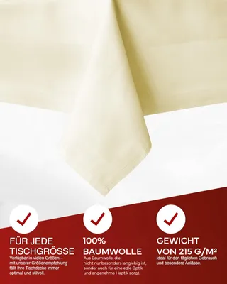 Produktbild von Tischwäsche mit Atlaskante rundum sekt 50 x 50 cm - 12er Pack