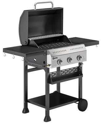 Produktbild von Gasgrill 9 kW, 3 Brenner, Edelstahl, klappbare Ablagen