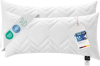 Kopfkissen 40x80 Schalfkissen Sofakissen Doppelpack [ 2-er Pack ]