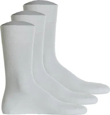 Produktbild von Hudson 3 Paar Herren Socken, Relax Baumwolle Strumpf, ohne Gummifäden, Einfarbig Weiss 43-44 (8,5-9,5 UK)