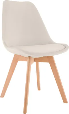 Produktbild von CLP Esszimmerstuhl Linares gepolstert mit Rückenlehne Buchenholzgestell beige Material Samt