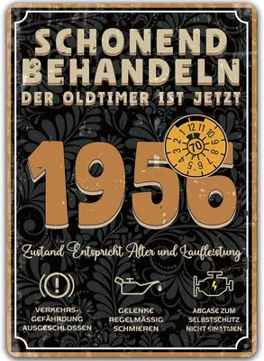 Imagen del producto de Letrero de metal para celebrar el 70º cumpleaños, diseño vintage, 20x30 cm, decoración para hombres