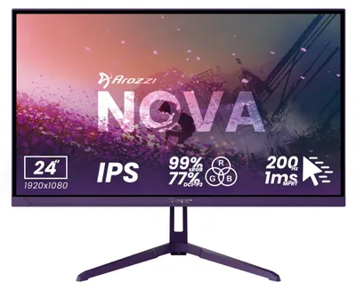 Produktbild von Arozzi Nova 24" Gaming Monitor - Full HD IPS - 200Hz - Violett