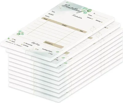 Produktbild von PRICARO Bestellannahmeblock "Eukalyptus", A6, 10 Stück