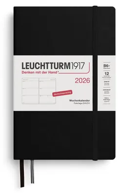 Produktbild von LEUCHTTURM1917 372533 Wochenkalender Paperback (B6+) 2026, 12 Monate, Schwarz, D