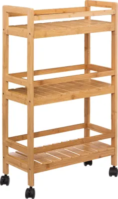Obrázek produktu pro Kuchyňský regál na kolečkách LINHA, 3patrový, bambusový