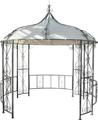 Produktbild von Pergola Almeria, okrągła altana ogrodowa, solidna stalowa rama Ø 3m ~ kremowy