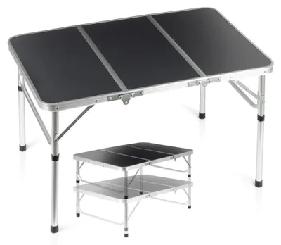 Produktbild von Klappbarer Campingtisch, höhenverstellbar, Metall, 90 x 60 cm