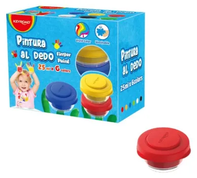 Immagine prodotto di Colori a dita 6 colori 25ml in scatola KEYROAD