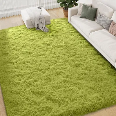 Immagine prodotto di Tappeto a pelo lungo, color verde erba, 150x240 cm