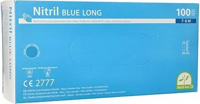 Produktbild von "Medi-Inn" Handschuhe Nitril puderfrei "Long" blau Größe: M