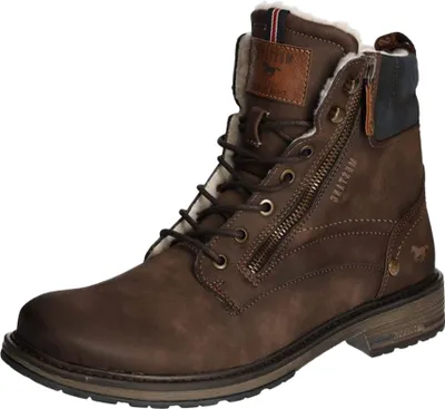 Produktbild von Mustang Herren Stiefelette warm gefütterter Schnürboot Reißverschluss 4157-609, Größe:46 EU, Farbe:Braun