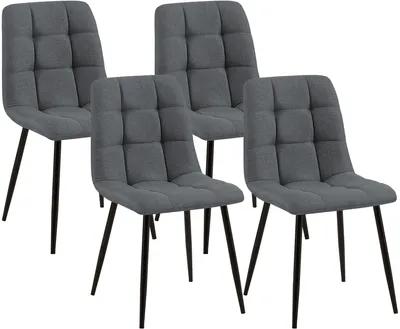 Produktbild von CLP 4er Set Esszimmerstühle Tilde gepolstert mit Rückenlehnen bis 150 kg belastbar grau Material Stoff, KI-generiertes Bild
