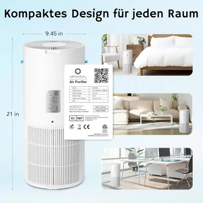 Immagine prodotto di Purificatore d'aria e umidificatore 2-in-1, ideale per ambienti fino a 125 m², con filtro a 3 stadi, monitoraggio della qualità dell'aria, modalità notturna silenziosa e umidificatore con controllo automatico