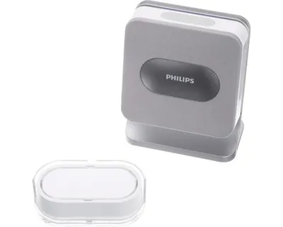 Produktbild von Philips Kabellose Türglocke DES7500DCH/10, Grau, Weiß, IP65, Kabellos, 433 MHz, 300 m, AC, Akku