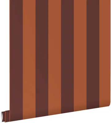 Obrázek produktu pro Tapeta ESTAhome s pruhovaným vzorem v barvách lilkově fialové a terakotové, 50 x 900 cm