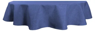 Produktbild von Tischdecke oval blau 160x260 cm Leinenoptik Lotuseffekt Tischwäsche Wasserabweisend Tischtuch