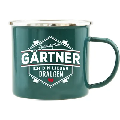 Produktbild von Echter Kerl Emaille Kaffeetasse Kaffeebecher  Gaertner