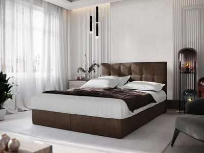 Produktbild von Gepolstertes Boxspringbett 160x200 PURAM – Braun