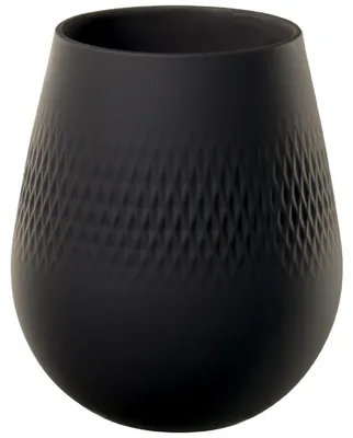 Produktbild von Villeroy & Boch 10-1682-5514, Vase mit runder Form, Porzellan, Schwarz, Matt, Schwarz, Flur