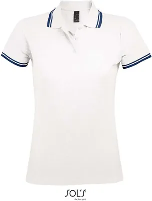 Produktbild von SOLs 00578 | Damen Polo Shirt Pasadena - Farbe: White/Navy - Größe: L
