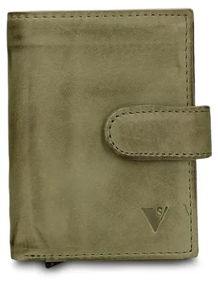 Produktbild von Geldbörse aus echtem Leder mit Druckknopf und Rückenfach mit Reißverschluss