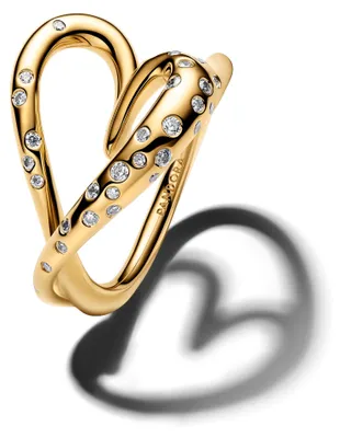 Produktbild von Pandora Essence Ring Herz Steinbesetzt 14K Vergoldet 164675C01 Gr. 58