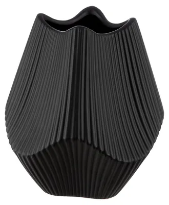 Immagine prodotto di Vaso Gilde, modello "Lamellen", Vetroceramica, nero, confezione da 2, lunghezza 15 cm, larghezza 15 cm, altezza 18 cm. Codice prodotto: 55379. Codice EAN: 4063387553794