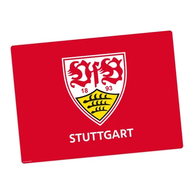 Produktbild von Tischset | Platzset abwaschbar -„VfB Stuttgart - Logo rot" aus Premium Vinyl - 44x32 cm – rutschhemmend, abwaschbar -  Germany