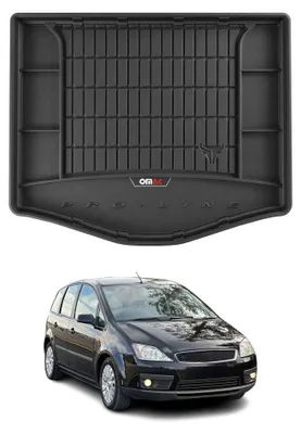 Imagen del producto de Bandeja de goma para maletero OMAC, compatible con Ford C-Max (2003-2010), de TPE, color negro