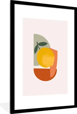 Produktbild von MuchoWow® Gerahmtes Poster Zitrone - Früchte - Farben 60x90 cm - Poster mit Schwarzem Bilderrahmen Wandposter Rahmen Foto Bilder - Dekoration - Wandposter Wohnzimmer - Hochwertig