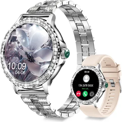Produktbild von mit Telefonfunktion, 1,3" HD Touchscreen mit Herzfrequenz Blutdruckmessung Schlafmonitor Menstruationszyklus, 120+ Sportmodi, Fitnessuhr IP68
