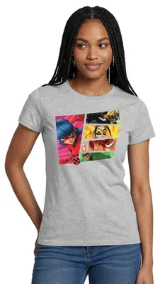 Produktbild von Spreadshirt Miraculous Superhelden Frauen T-Shirt, M, Grau meliert