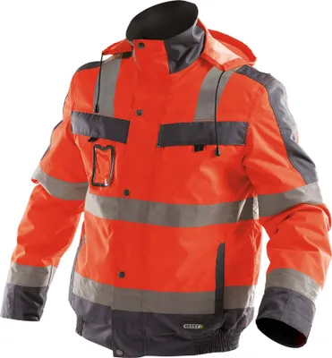 Produktbild von DASSY® Lima Warnschutz Winterjacke NEONROT/ZEMENTGRAU Gr.S Länge: STANDARD