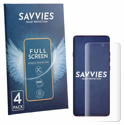 Produktbild von 4x Savvies Fullscreen Schutzfolie für Motorola Edge 60 Pro Displayschutz Folie Fullcover Klar Transparent