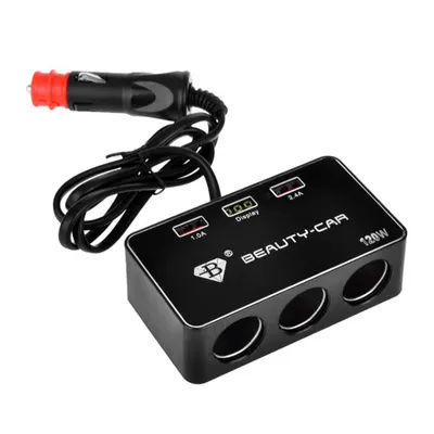 Produktbild von O14C KFZ Stromverteiler 120W – 3x Zigarettenanzünder Steckdose + 2x USB 5V Ladegerät