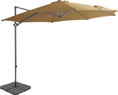 Image de Parasol de jardin avec base portable taupe
