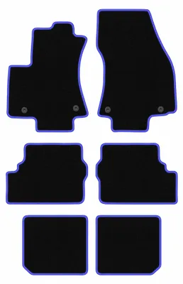 Zdjęcie produktu dla Dywaniki samochodowe welurowe CARLUX-BLUE do: OPel Zafira A (1999-2005, minivan 7osób) czarne z niebieskim obszyciem, z mocowaniami