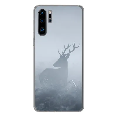 Produktbild von MuchoWow® Handyhülle Schutzhülle Hülle für Huawei P30 Pro Hirsche - Nebel - Wald Silikon Softcase Handy Hülle - Schutzdeckel