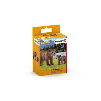 Zdjęcie produktu dla Schleich 42473 - Matka niedźwiedzica grizzly z młodym - Dzikie życie