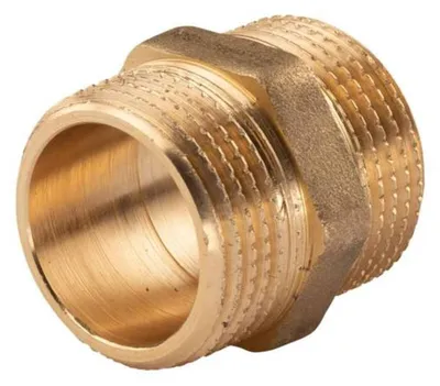 Produktbild von Messing Gewinde-Fitting Doppelnippel 1'AG - 1'AG (DN 25) - schwere Ausführung