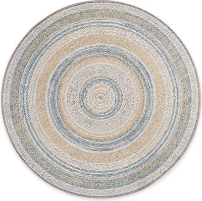 Produktbild von In- & Outdoor Teppich Rund DAVE, Serie "Circo", Hellgrau, Ø120 cm