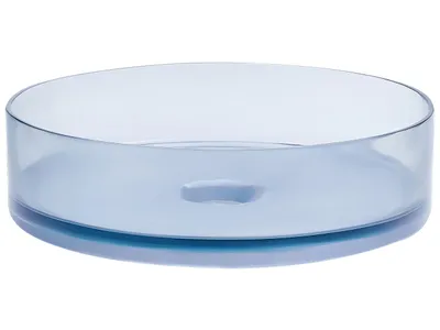 Produktbild von BELIANI Waschbecken Hellbau Mineralwerkstoff Rund ⌀ 36 cm mit Klickverschluss Stöpsel Badezimmer Ausstattung Waschschale Waschtisch Aufsatzwaschbecken