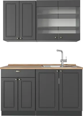 Obrázek produktu pro Jednotková kuchyně Vicco Fame-Line Anthrazit-Gold Landhaus 140 cm , PD Dub, Model 56820